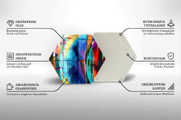 Tábua de vidro Manchas de tinta coloridas