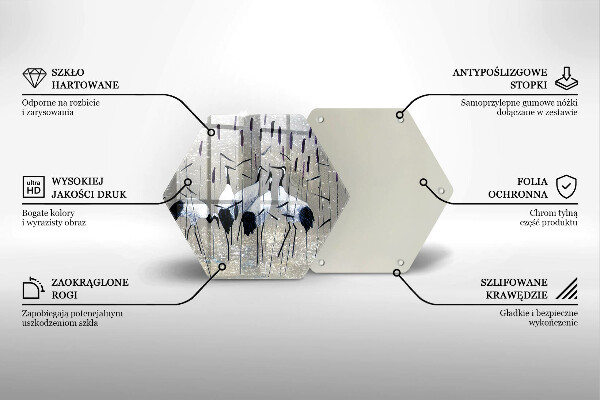 Tábua de cortar de vidro guindastes japoneses