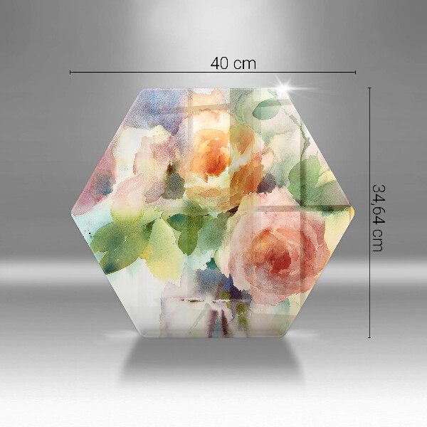 Tábua de cortar de vidro Flores pintadas