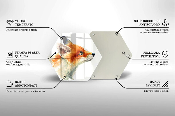 Tábua de cortar alimentos Raposa pintada