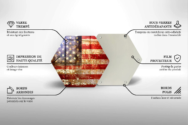 Tábua de vidro Bandeira americana dos EUA