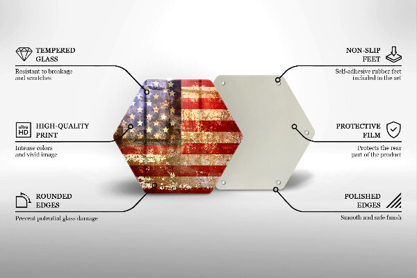 Tábua de vidro Bandeira americana dos EUA