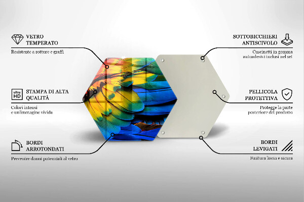 Tábua de corte Penas coloridas de papagaio
