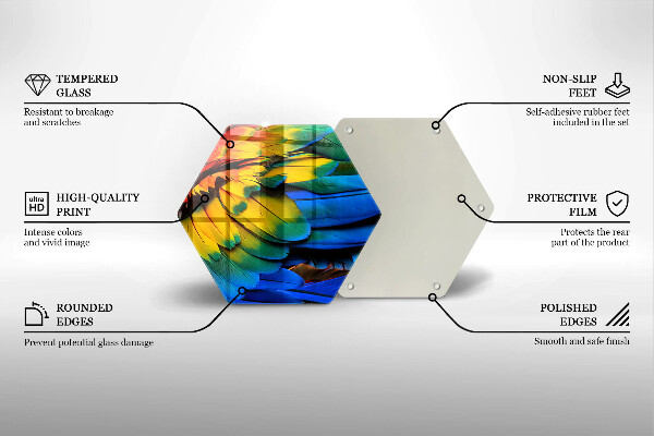 Tábua de corte Penas coloridas de papagaio