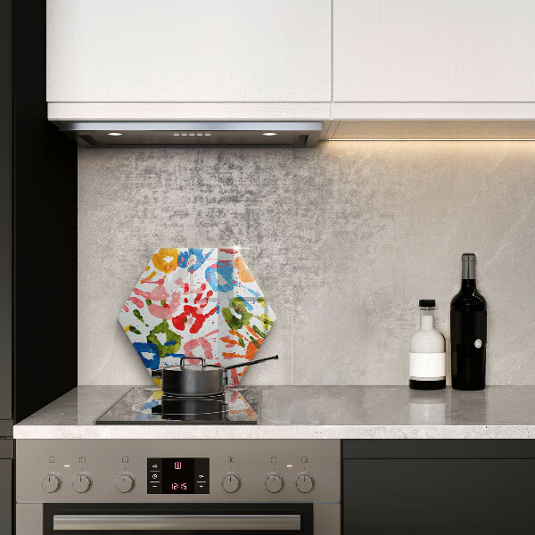 Tábua de corte de vidro Vestígios de mãos de crianças