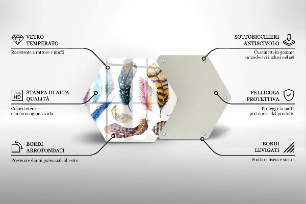 Tábua corte Penas coloridas de pássaros