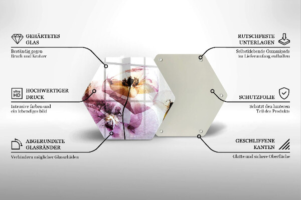 Tábua de cortar Flores delicadas