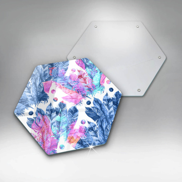 Tábua para cozinha Ilustração de pena boho