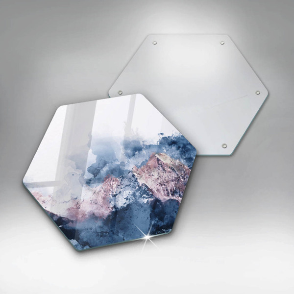 Tábua de corte Montanhas pintadas abstratamente