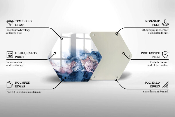 Tábua de corte Montanhas pintadas abstratamente