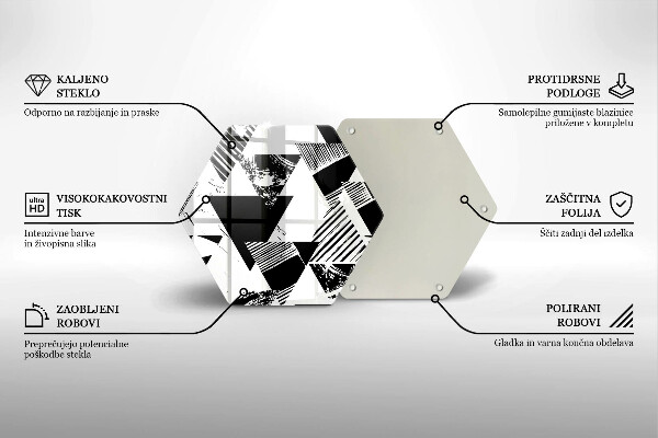 Tábua de vidro Triângulos geométricos