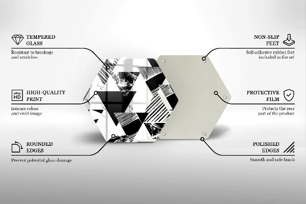 Tábua de vidro Triângulos geométricos