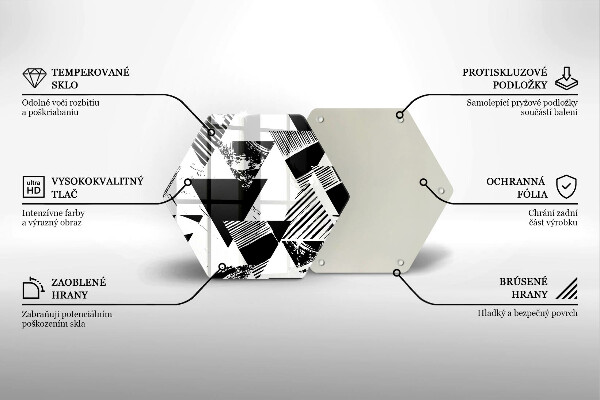 Tábua de vidro Triângulos geométricos