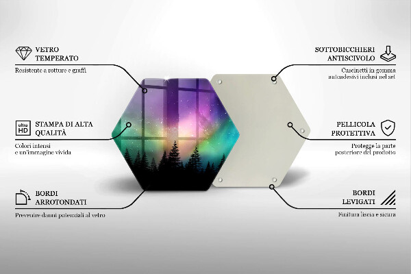 Tábua de cortar alimentos Aurora Boreal e Floresta