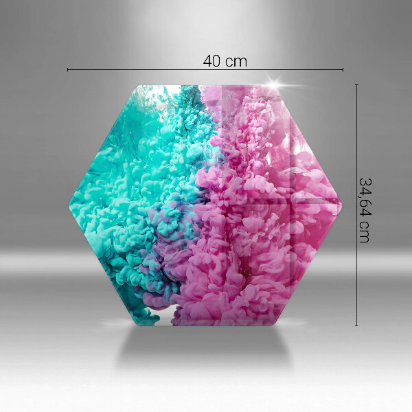 Tábua de cortar de vidro Fumaça rosa-turquesa