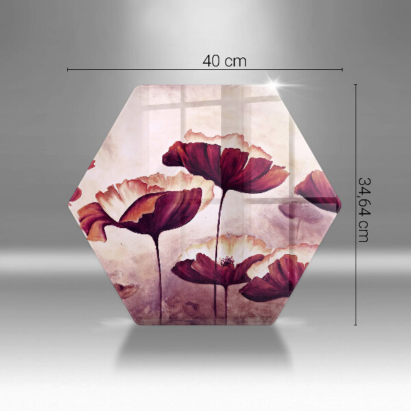 Tábua de vidro Pintura de flores