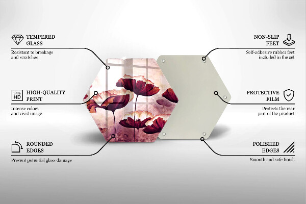 Tábua de vidro Pintura de flores