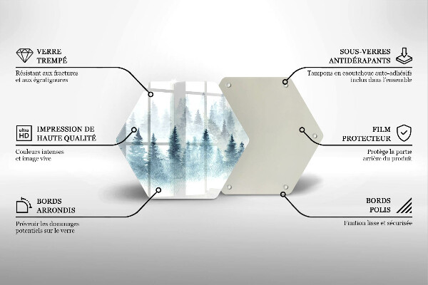 Tábua para corte Floresta de inverno pintada