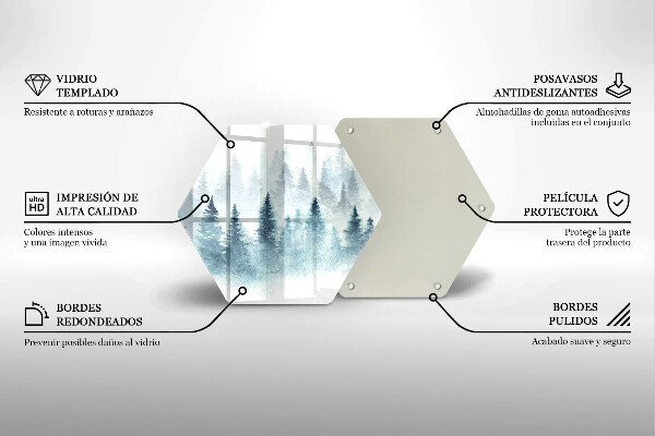Tábua para corte Floresta de inverno pintada