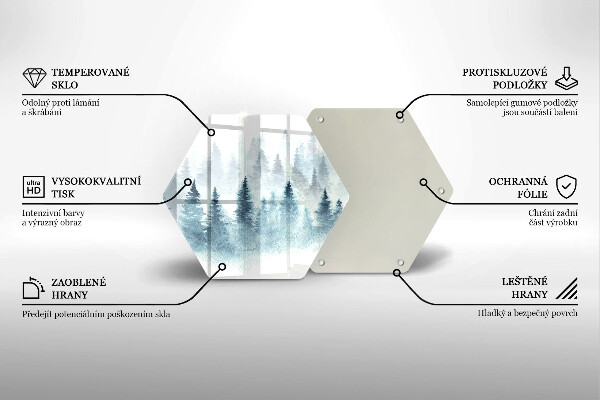 Tábua para corte Floresta de inverno pintada