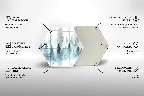 Tábua para corte Floresta de inverno pintada