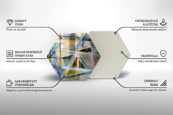 Tábua de cortar Linhas Pintadas Abstração