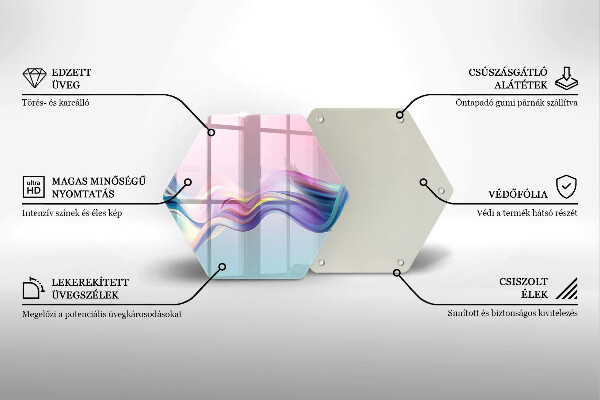 Tábua para cozinha abstração pastel