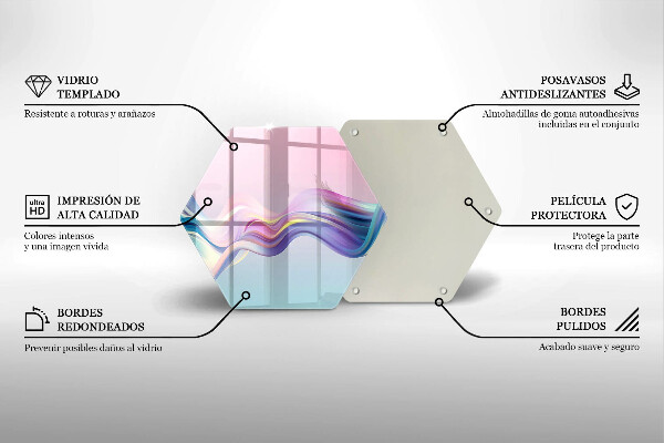 Tábua para cozinha abstração pastel