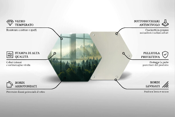 Tábua de cortar alimentos Vista da paisagem da floresta
