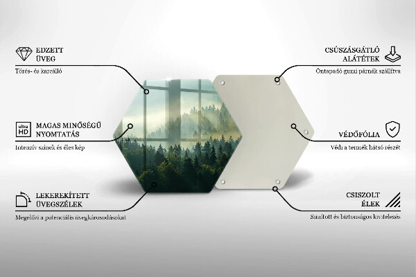 Tábua de cortar alimentos Vista da paisagem da floresta