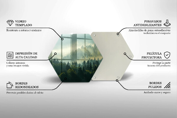 Tábua de cortar alimentos Vista da paisagem da floresta