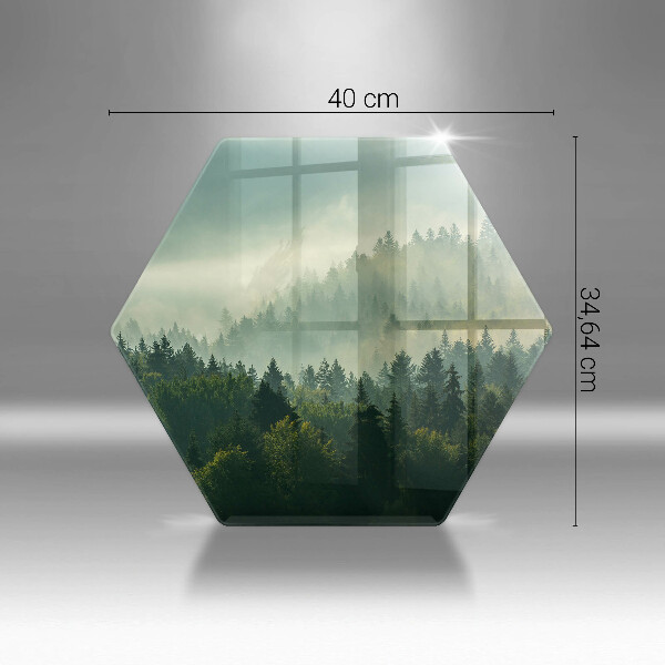 Tábua de cortar alimentos Vista da paisagem da floresta