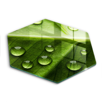 Tábua de cortar de vidro Orvalho e folha da natureza