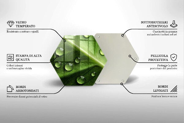 Tábua de cortar de vidro Orvalho e folha da natureza