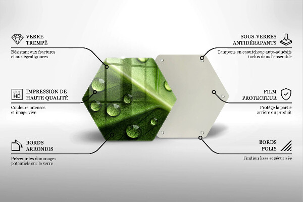 Tábua de cortar de vidro Orvalho e folha da natureza