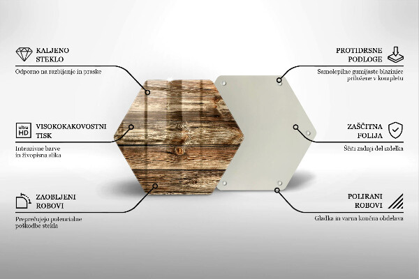 Tábua de cortar de vidro Textura de prancha de madeira