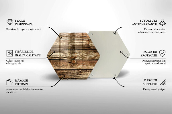 Tábua de cortar de vidro Textura de prancha de madeira