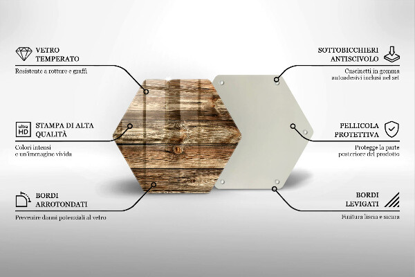 Tábua de cortar de vidro Textura de prancha de madeira