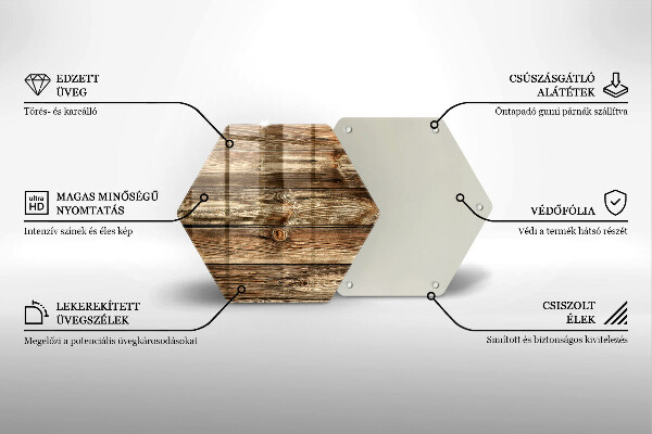 Tábua de cortar de vidro Textura de prancha de madeira