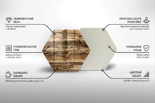 Tábua de cortar de vidro Textura de prancha de madeira