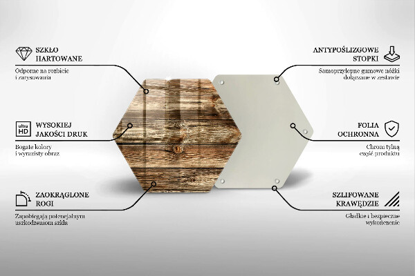 Tábua de cortar de vidro Textura de prancha de madeira