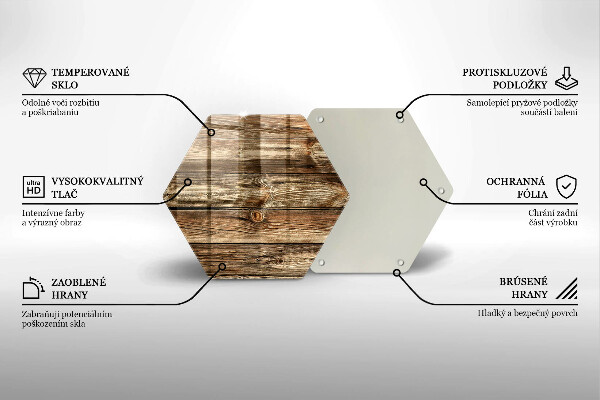 Tábua de cortar de vidro Textura de prancha de madeira