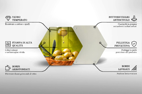 Tábua de vidro Azeitonas saborosas