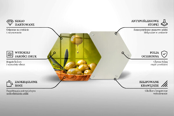 Tábua de vidro Azeitonas saborosas