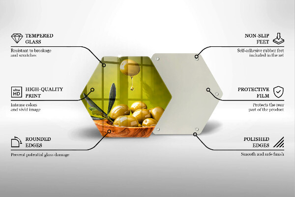 Tábua de vidro Azeitonas saborosas