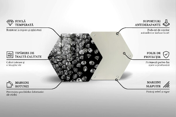 Tábua de cortar de vidro Diamantes brilhantes