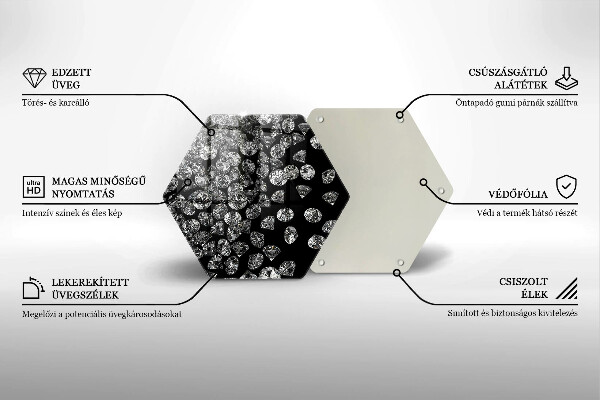 Tábua de cortar de vidro Diamantes brilhantes