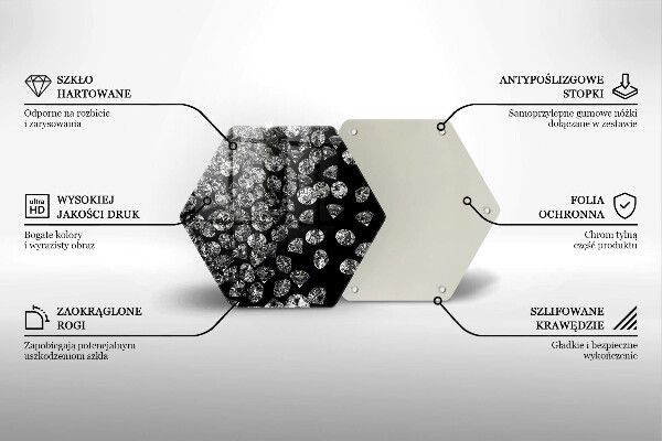 Tábua de cortar de vidro Diamantes brilhantes