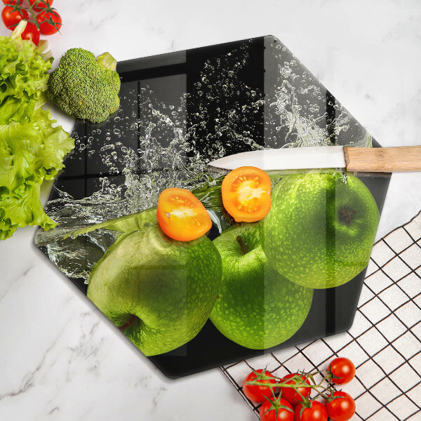 Tábua para cozinha Maçãs verdes e água