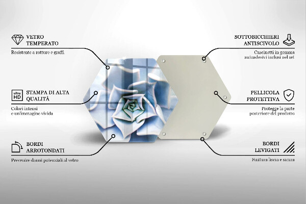 Tábua de vidro planta de flor